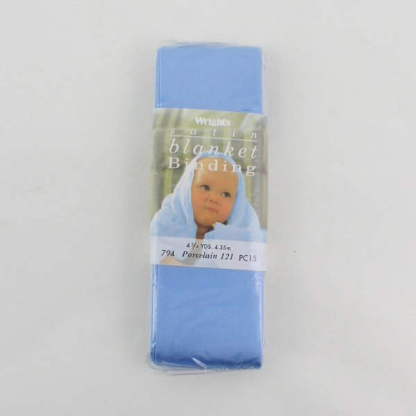 Wrights Blue Satin Blanket Binding 4.75 Yd - 794 Porcelain 121