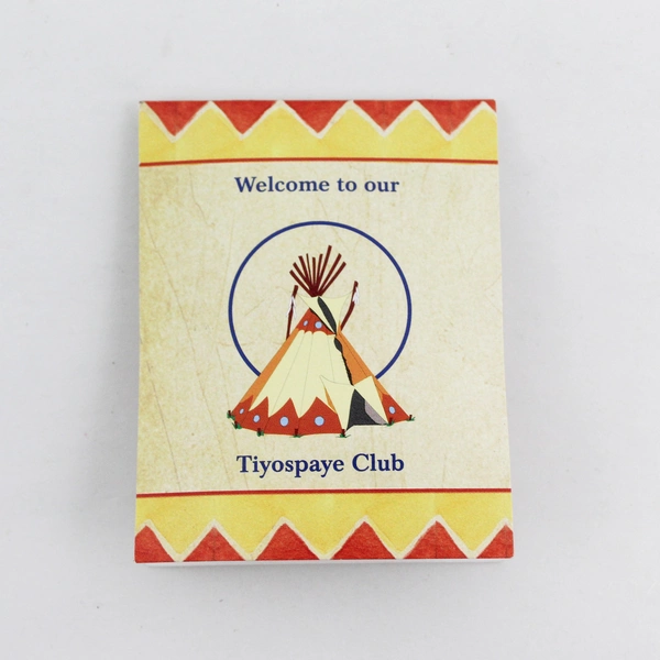 Tiyospaye Club St Joseph's Indian School Top Enamel Gold Tone Pin 1" in Card