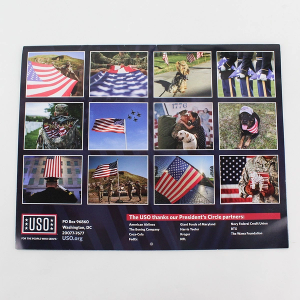 2026 USO Calendar America 250 For the People Who Serve Hanging Wall 12 Month