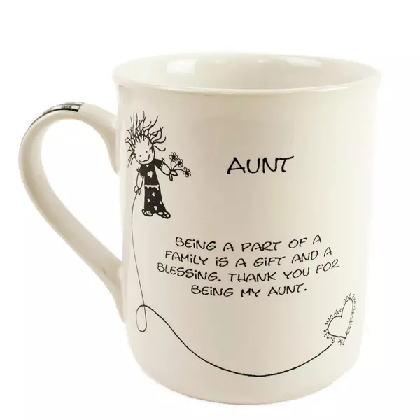 Aunt 3D Marci Mug Children of the Inner Light White w/ Black Writing