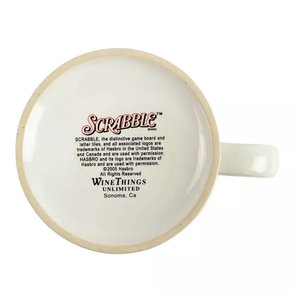 Vintage 2005 Scrabble Collector's Coffee Mug Wine Things Unlimited Sonoma CA