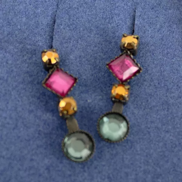 Avon Jeweled Color Necklace & Earring Set Multicolor