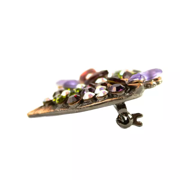 Silver-Tone Crystal Rhinestone Heart Brooch Pin Butterfly Floral