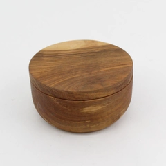Vintage Round Wooden Divided Box With Swivel Lid