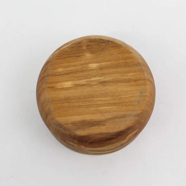 Vintage Round Wooden Divided Box With Swivel Lid