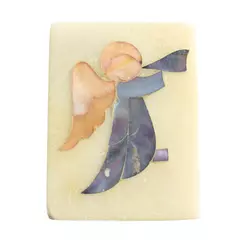 Vintage Angel Marble Trinket Box Small Jewelry Keepsake 2.25in