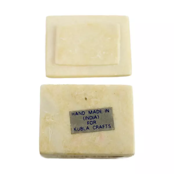 Vintage Angel Marble Trinket Box Small Jewelry Keepsake 2.25in