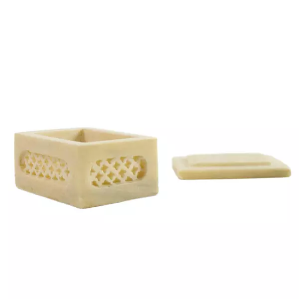 Vintage Angel Marble Trinket Box Small Jewelry Keepsake 2.25in