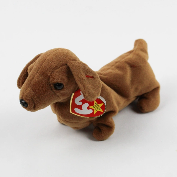 Ty Beanie Babies Weenie 1995 Brown Wiener Dog With Tag Plush Toy