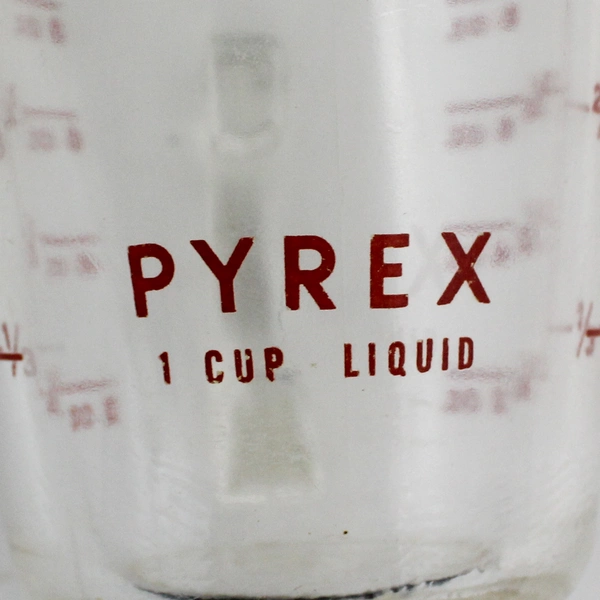 Vtg Pyrex 1 Cup Glass Measuring Cup #508 Red Lettering Made in USA