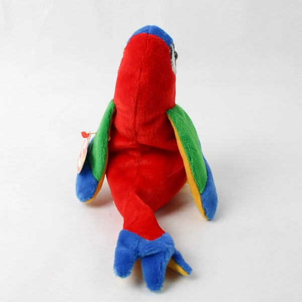 Ty Beanie Babies Jabber 1998 Scarlet Macaw Parrot W/ Ear Tag Error 1997 Plush