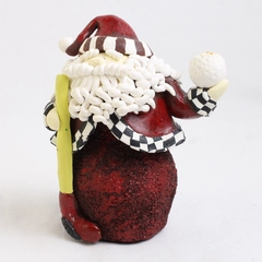 Golfing Santa Claus Figurine Christmas Décor 4.5" Tall