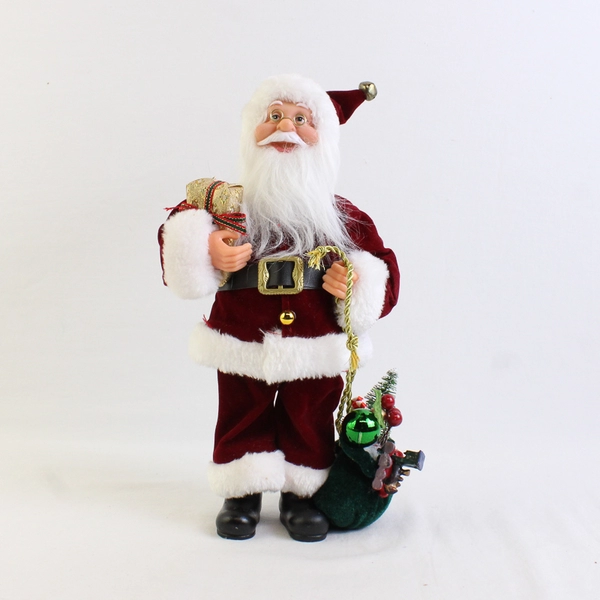 Santa Figurine with Toy Bag 11.75" Tall