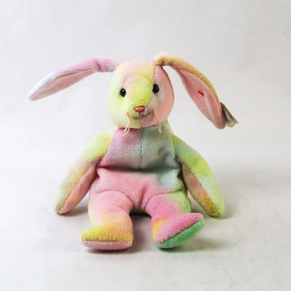 TY Beanie Babies Hippie 1999 Pastel Tie Dye Bunny W/ Ear Tag Error 1998 Plush