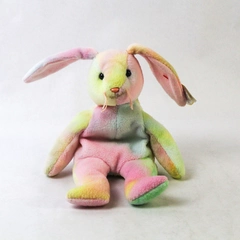 TY Beanie Babies Hippie 1999 Pastel Tie Dye Bunny W/ Ear Tag Error 1998 Plush