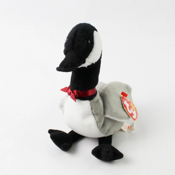 TY Beanie Babies Loosy 1998 Gray Goose Bird With Tag Plush Doll Toy