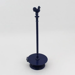 Invicta Blue Cast Iron Rustic Rooster Paper Towel Holder France