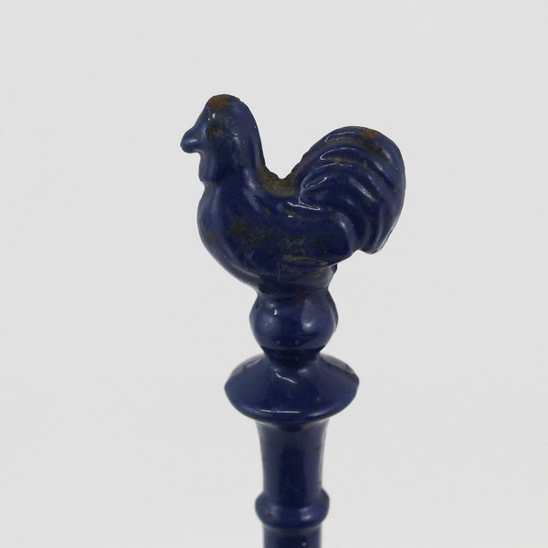 Invicta Blue Cast Iron Rustic Rooster Paper Towel Holder France