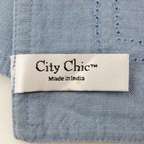 Set of 8 City Chic Blue Cotton Placemats 13" x 18.5"