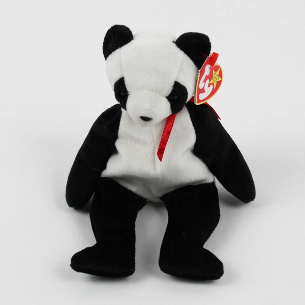 TY Beanie Babies Fortune 1998 Black/White Panda W/ Ear Tag Error 1997 Plush Toy