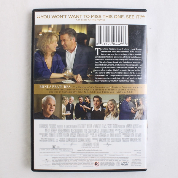 It's Complicated DVD, 2009 #61110535 Meryl Streep Steve Martin Alec Baldwin