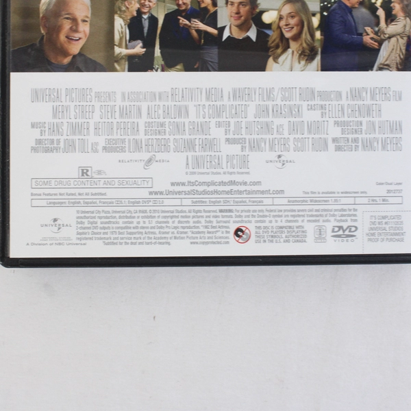 It's Complicated DVD, 2009 #61110535 Meryl Streep Steve Martin Alec Baldwin