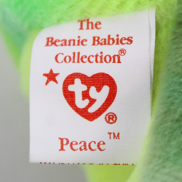 TY Beanie Babies Peace 1996 Pastel Tie Dye Bear With Tag Plush Doll Toy