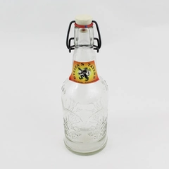 EZ Cap Gyllen's Tavern Embossed Wheat Rye pattern Glass Bottle With Label