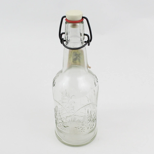 EZ Cap Gyllen's Tavern Embossed Wheat Rye pattern Glass Bottle With Label