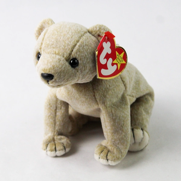 TY Beanie Babies Almond 1999 Beige Bear With Tag Plush Doll Toy