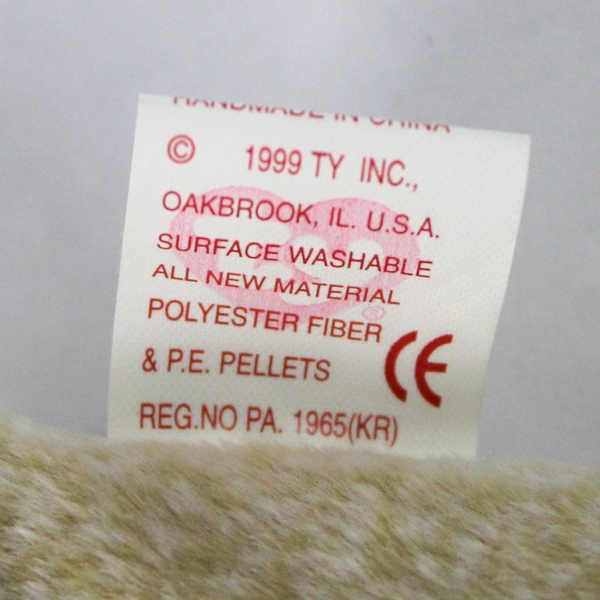 TY Beanie Babies Almond 1999 Beige Bear With Tag Plush Doll Toy