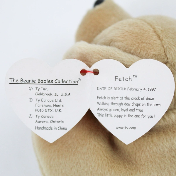 TY Beanie Babies Fetch 1998 Golden Retriever Dog W/ Ear Tag Error 1997 Plush Toy