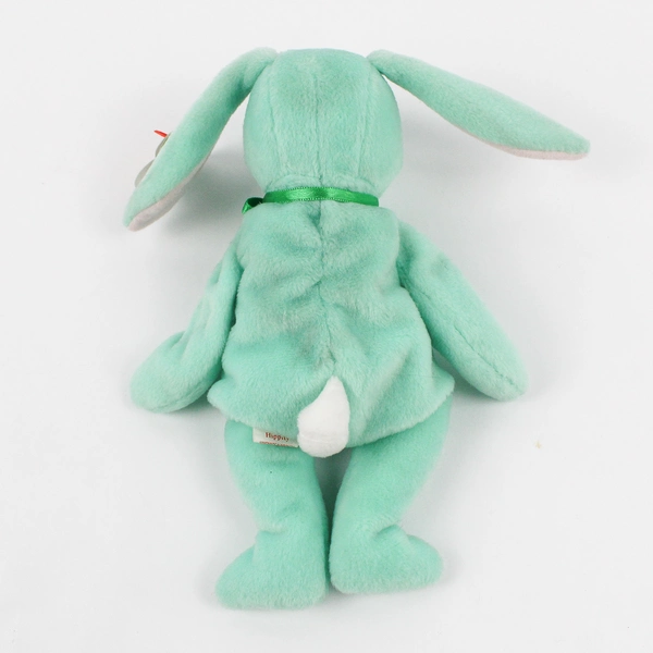 TY Beanie Babies Hippity 1996 Green Bunny Green Ribbon With Tag Plush Toy