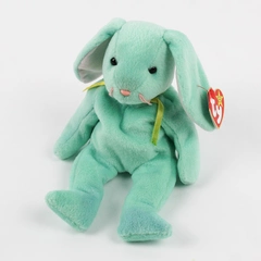 TY Beanie Babies Hippity 1996 Green Bunny Yellow Ribbon With Tag Plush Toy
