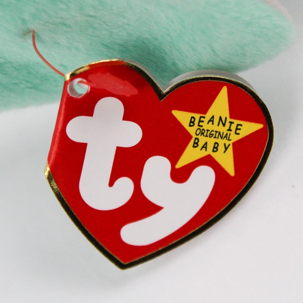 TY Beanie Babies Hippity 1996 Green Bunny Yellow Ribbon With Tag Plush Toy