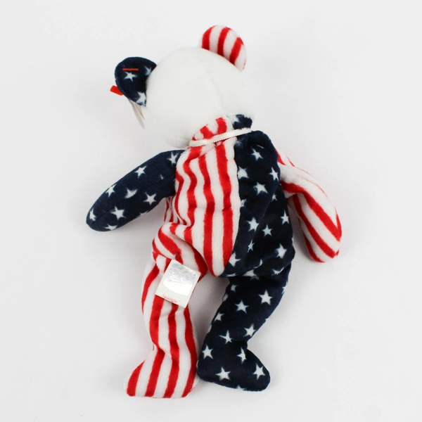 TY Beanie Babies Spangle 1999 Red/White/Blue Bear Plush With Tag Plush Toy