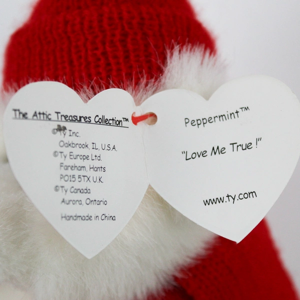 TY Beanie Babies The Attic Treasure Collection Peppermint 1993 White Bear W/ Tag