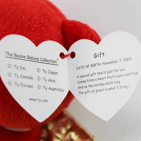 TY Beanie Babies Gift 2003 Red Bear With Gold Wings With Tag Plush Toy