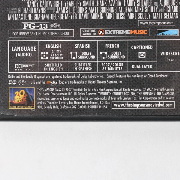 The Simpsons Movie DVD 2007