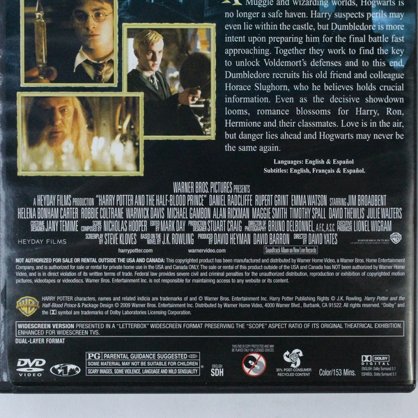 Harry Potter and the Half-Blood Prince DVD 2009 Warner Bros
