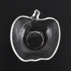 Vintage KIG Indonesia Clear Glass Apple Shaped Fruit/Dessert Bowl 4.5" Wide