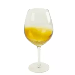 Pier 1 Crackle Amber Golden Luster Wine Goblet 8.75in