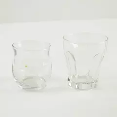 Lot of 2 Small Clear Drinking Glasses
