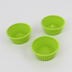 Set of 3 Lime Green Plastic Ramekins 3.5" Diameter