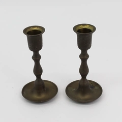 2 Vintage Brass Taper Candlesticks Holder 5.75 Inch Tall Made In India