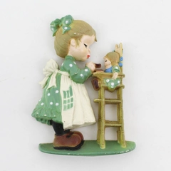 VTG Sarah Kay A Loving Spoonful Molded Plastic Christmas Ornament  