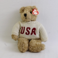 TY Beanie Babies Baby Curly 1992 Brown Bear W/ Sweater and Tag Plush Toy 12"