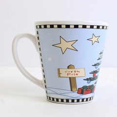 Unbranded Christmas Tree In North Pole Printed Ceramic Coffee Mug 4" Tall