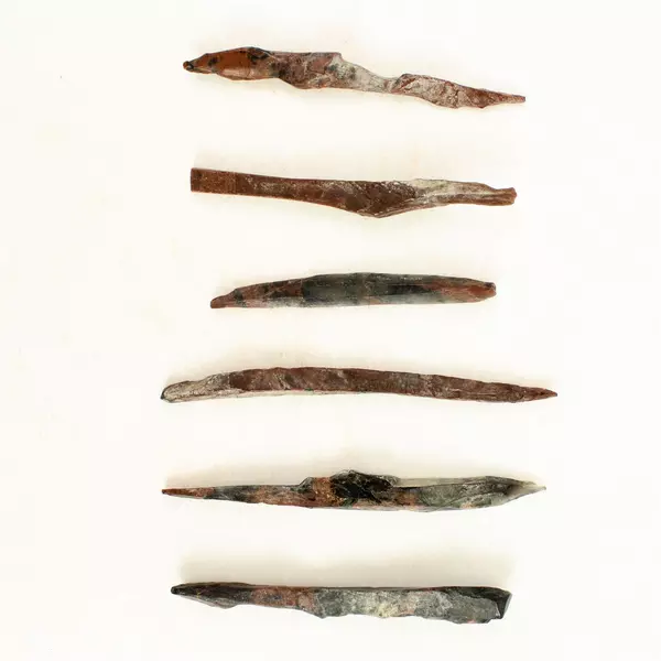 Lot of 6 Raw Obsidian Needle Rock Specimens