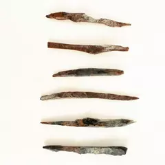 Lot of 6 Raw Obsidian Needle Rock Specimens